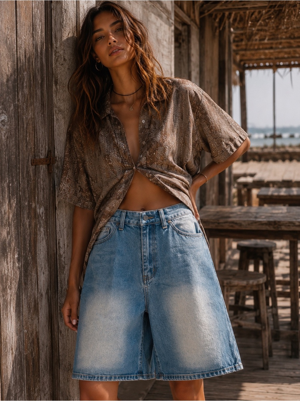 163 Y2K style Blue Denim Shorts